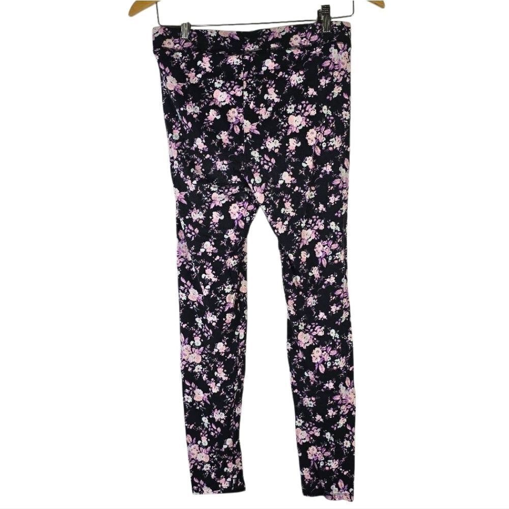 Victoria's Secret Floral Leggings Black & Pink Size Med